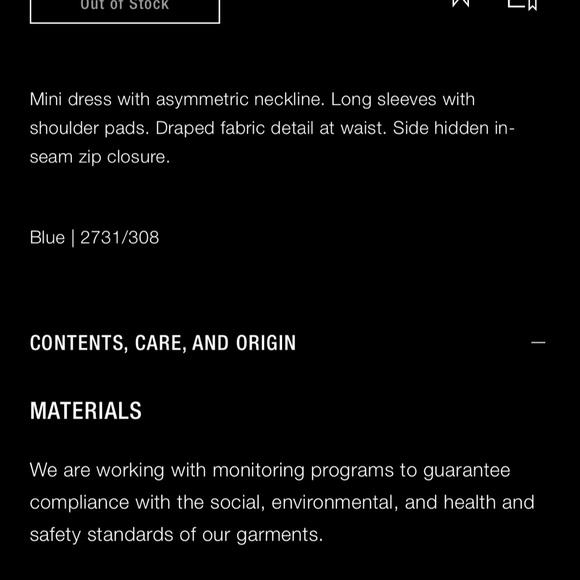 Zara Blue Velvet Dress NWOT XS - Picture 9 of 9